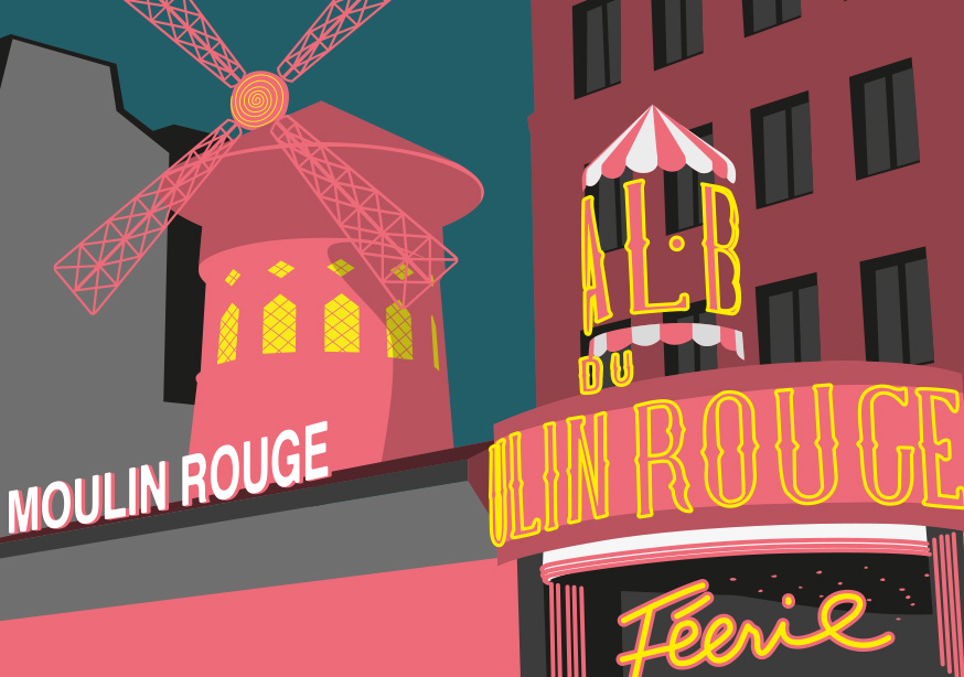 Nobis Design - Postkarte - Bon Voyage - Moulin Rouge Paris