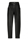 Caroline Biss - COMFORTABLE LOOSE-FITTING ECO-LEATHER PANTS, ELASTIC WAIST, BLACK