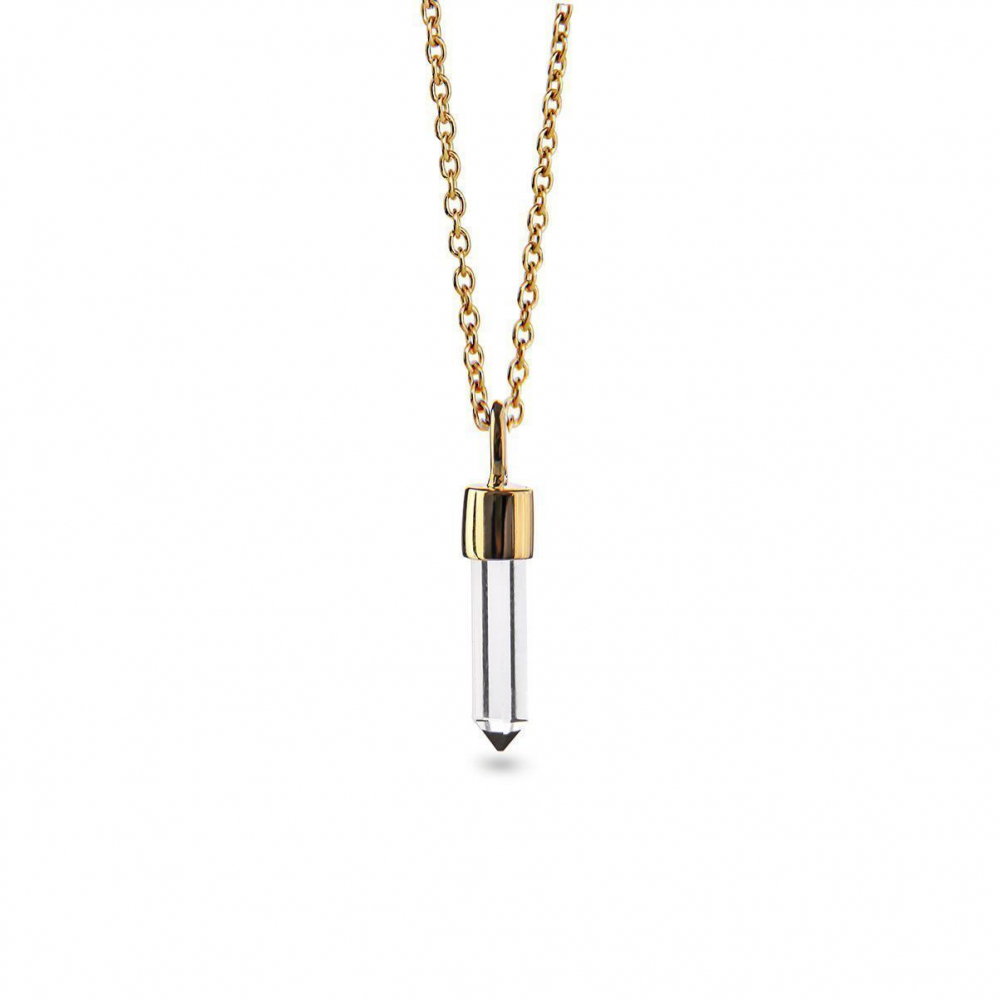 Jeberg Jewellery - Rituals Crystals Token Pendant Gold with white quartz 45 cm 