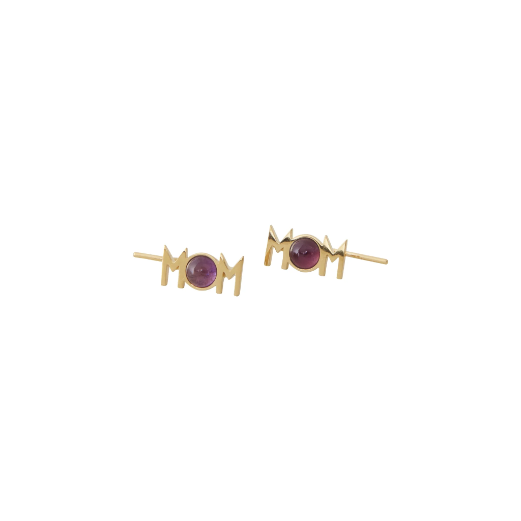 Design Letters - MOM Amethyst Ear Climber gold (einzeln, rechtes Ohr)