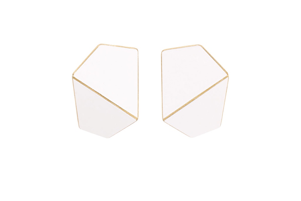 Lisa Kroeber Jewellery Art - Earrings Folded wide, white