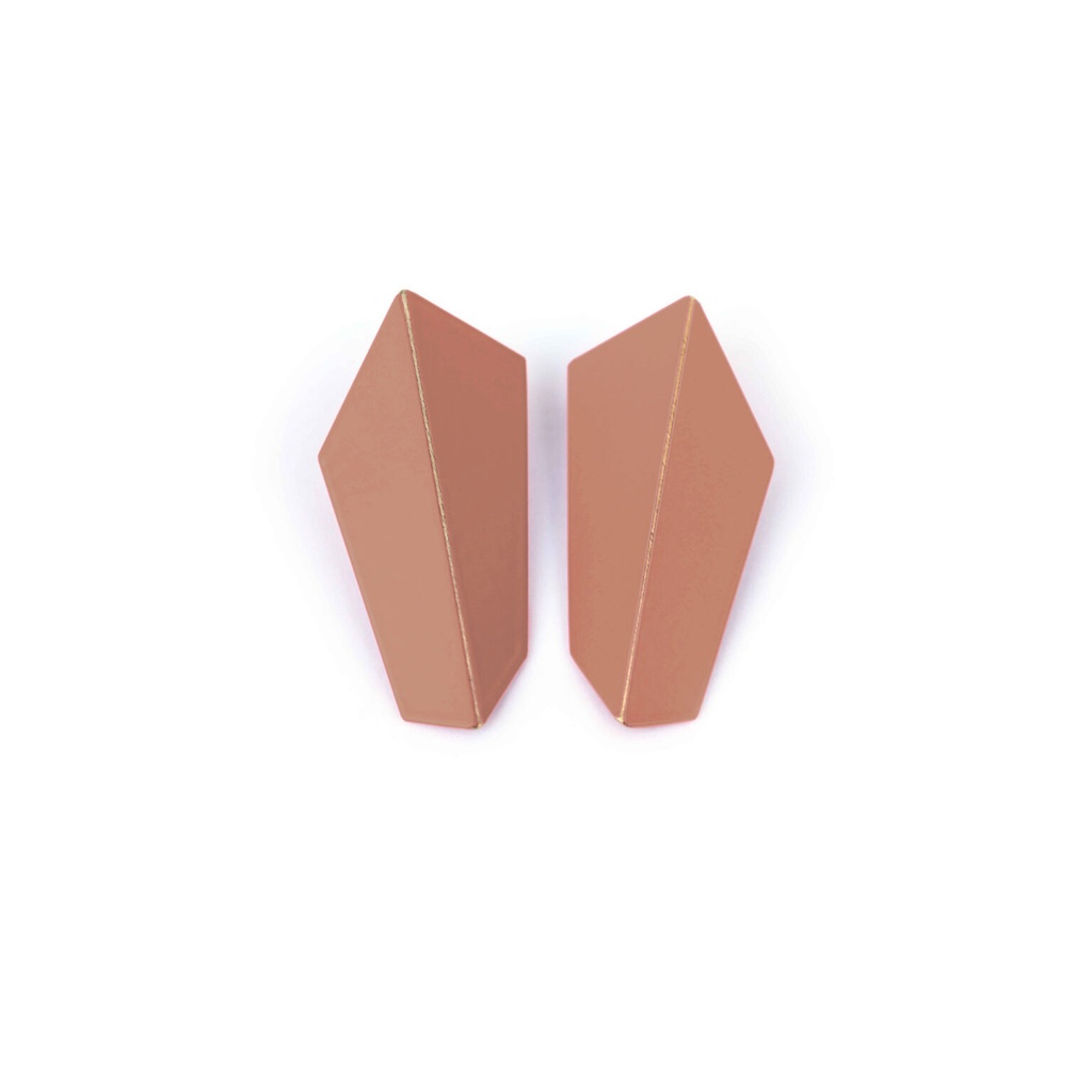 Lisa Kroeber Jewellery Art - Earrings Folded Vertical, beige red