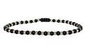 LeJu - Bracelet Glass Beads Onyx Silver BLSILVERMEN08AW24