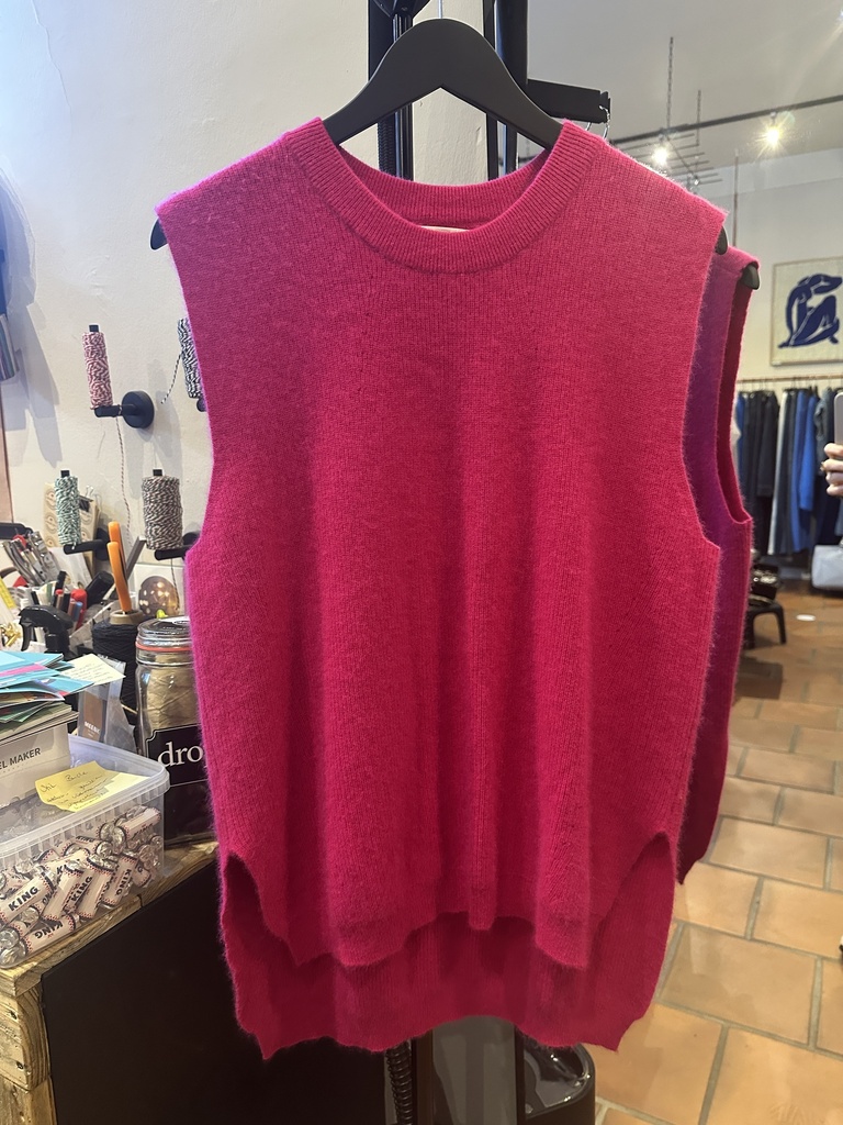 Cashmere & Friends - Easy Straight Round Neck Sweater Pink