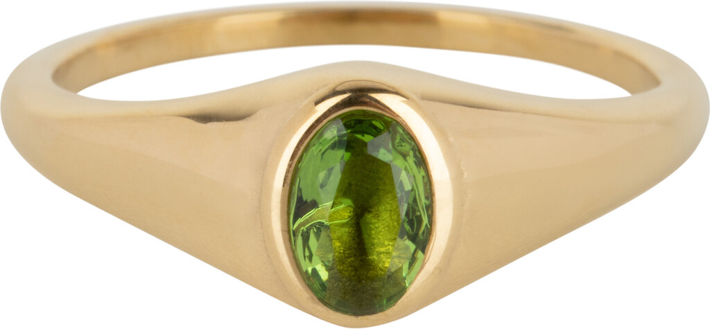 Charmins Ring - R1088 - Birthstone Siegelring August Green Peridot Oval Stone