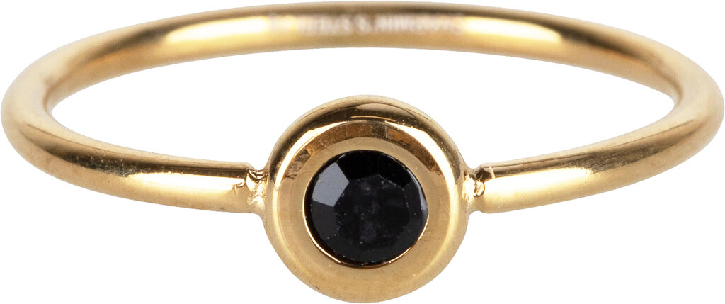 Charmins Ring - R957 - Donut Gold Black Crystal Ring