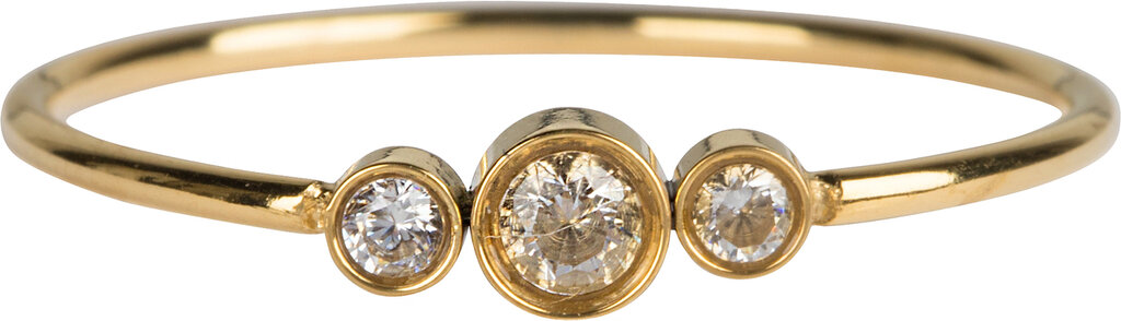 Charmins Ring - R825 - Shiny Crystal Triplets Gold