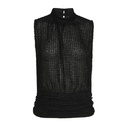 Caroline Biss - SEMI-SHEER LUREX TOP WITH FITTED WAISTBAND - Top - Musselinstoff - strukturiert - hochstehender Kragen - Schwarz 