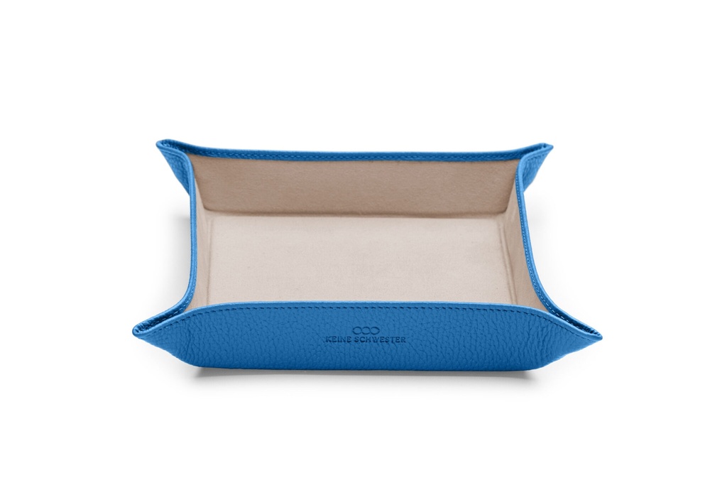 Taschen-Entleerer klein | azurblau | beige | silber | genarbt