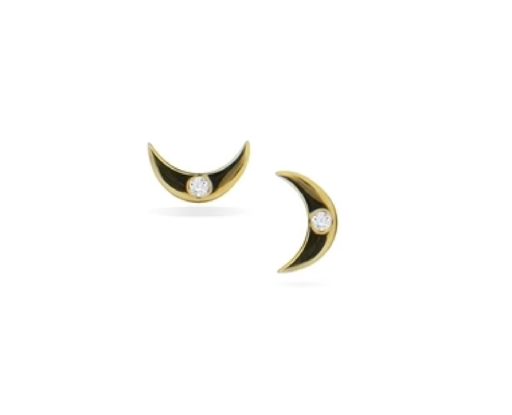 Jeberg Jewellery - mini moon studs gold 