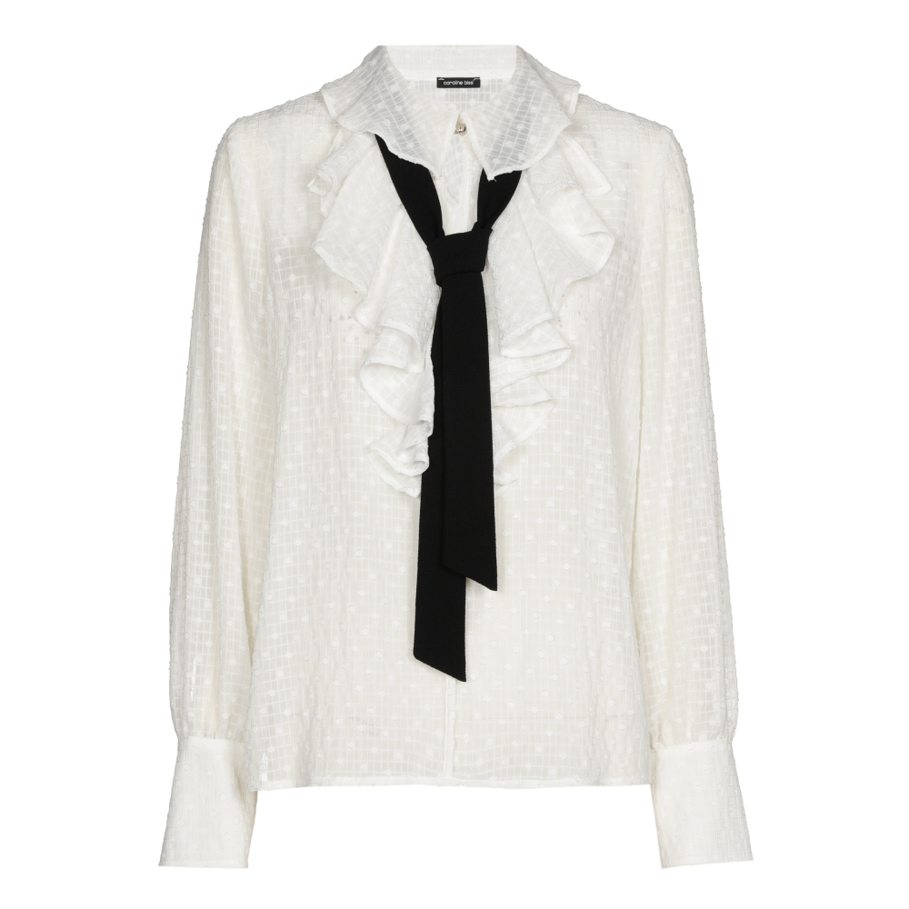 Caroline Biss - JABOT BLOUSE WITH BLACK TIE