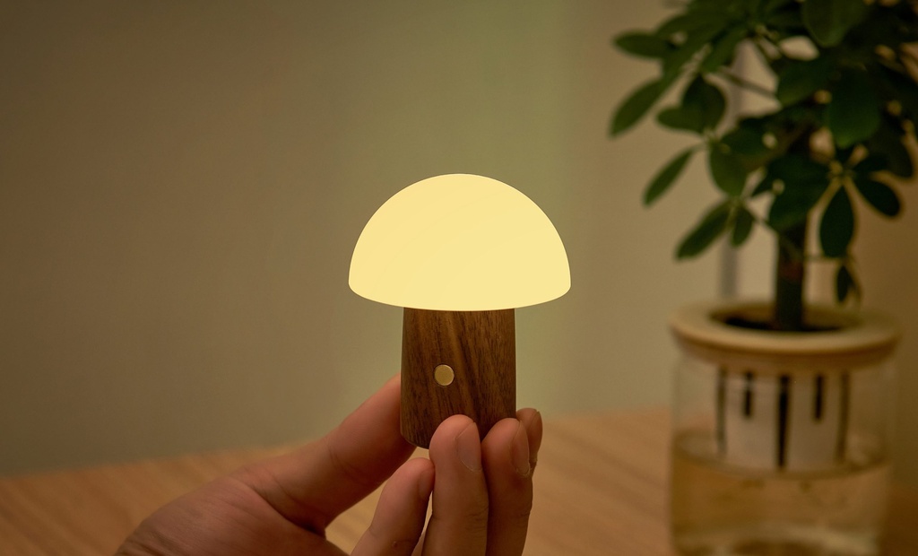 Gingko Design - Mini Alice Mushroom Lamp Walnut