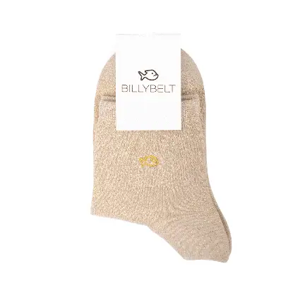 Billybelt - Baumwollsocken Beige glitter