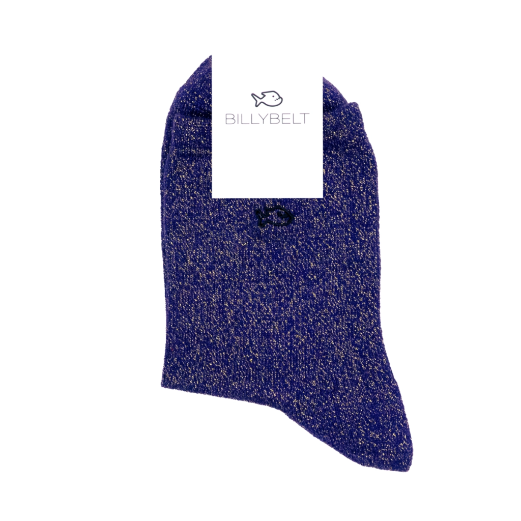 Billybelt - Baumwollsocken Purple glitter