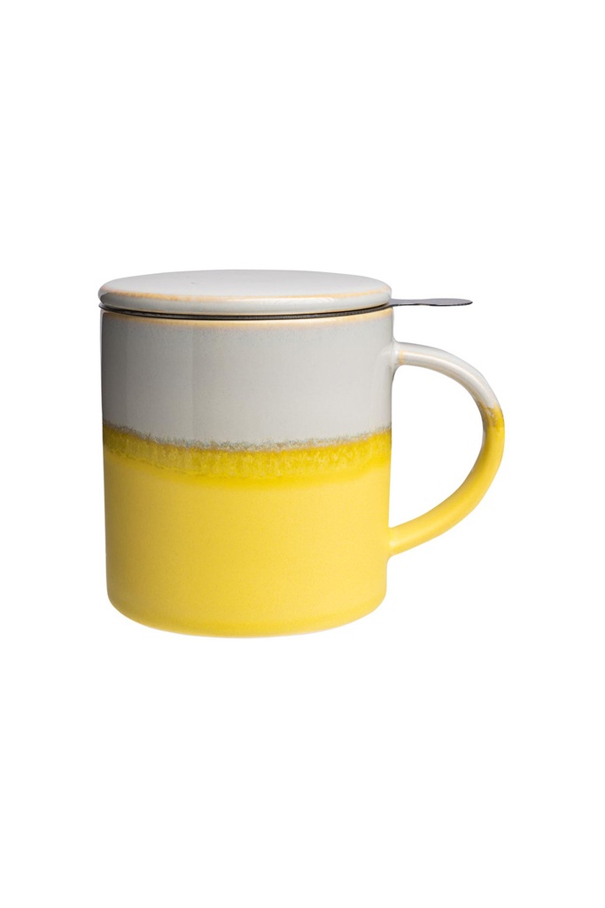 Tranquillo - Tasse mit Teesieb INDUSTRIAL 410ml grau gelb