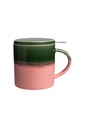 Tranquillo - Tasse mit Teesieb INDUSTRIAL 410ml grün pink