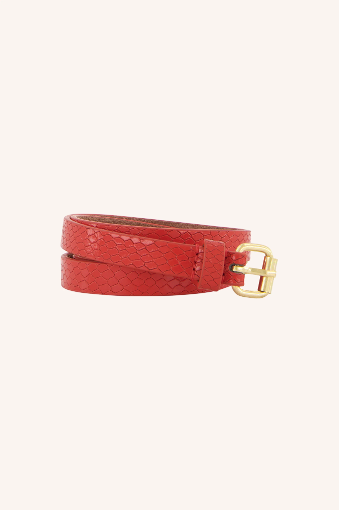 By Bar - Julie Snake Belt - 305 poppy red