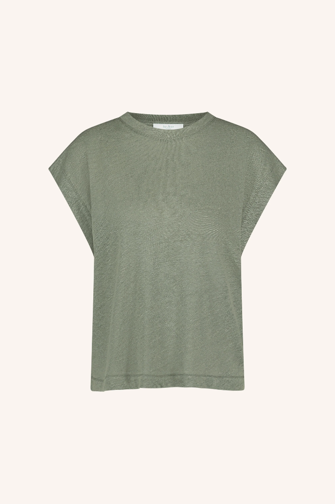 By Bar - Mason Linen Top - 460 Mulled Basil