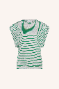 By Bar - Mason Small Stripe Top - 448 Green Small Stripe