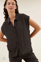 By Bar - Kiek Viscose Top - 872 Café Noir