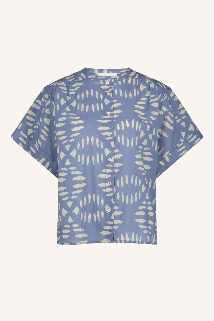 By Bar - Amber Indigo Blouse - 593 Blue Indigo Print