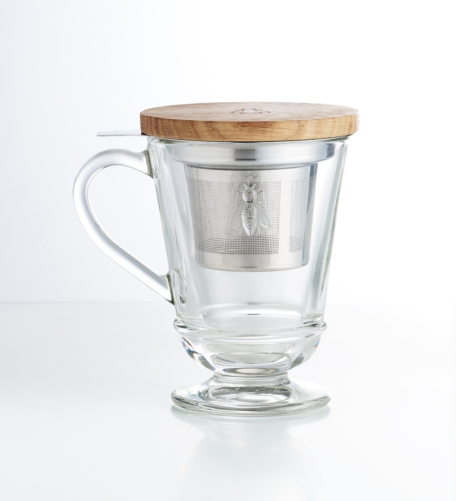 La Rochere - Teeglas Biene mit Sieb und Holzdeckel ABEILLE