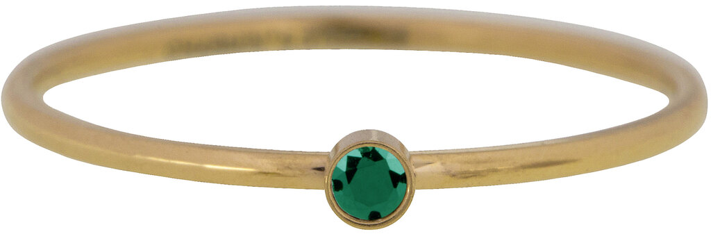 Charmins Ring - R790 - Birthstone Ring Mey Green Emerald Stone Goldplated