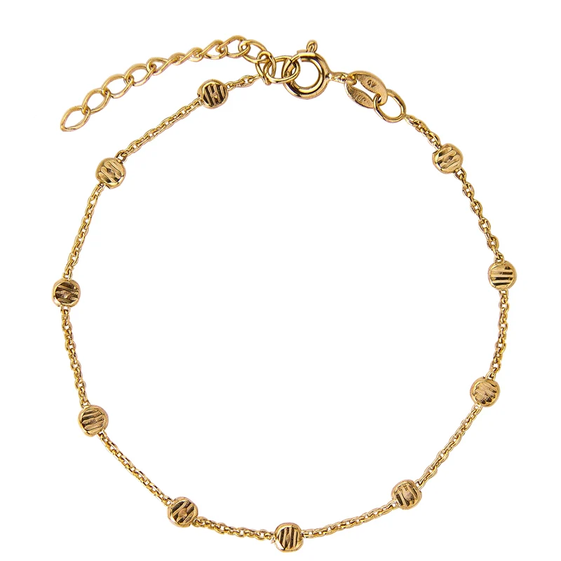 Jeberg Jewellery - Gold Beads Bracelet 16,5 cm + 3 cm gold