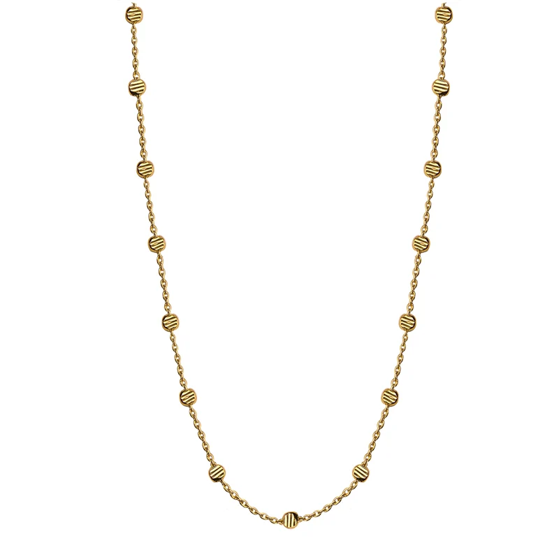 Jeberg Jewellery - Gold Beads Necklace - 42 cm + 3 cm gold