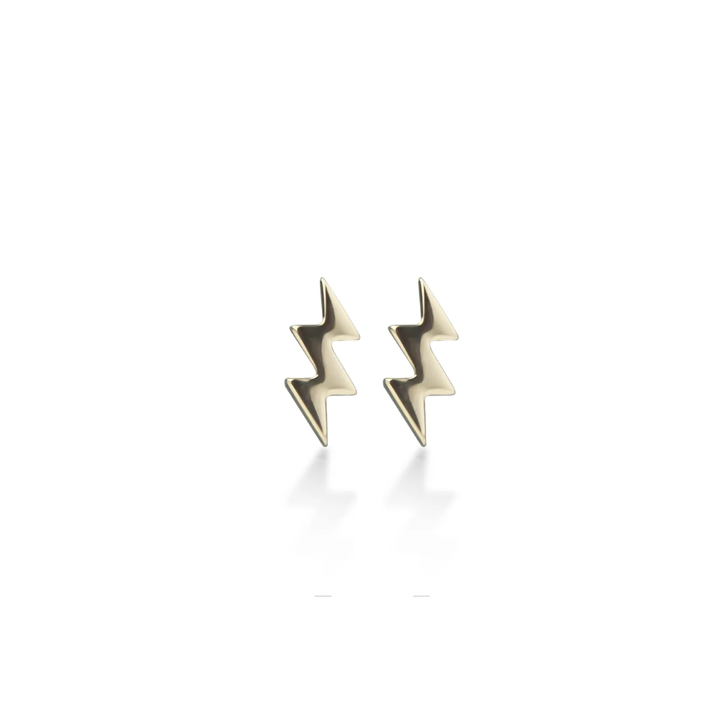 Jeberg Jewellery - Lightning bold studs - gold