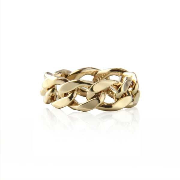 Jeberg Jewellery - Chain ring gold plated 8mm