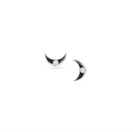 Jeberg Jewellery - mini moon studs silver