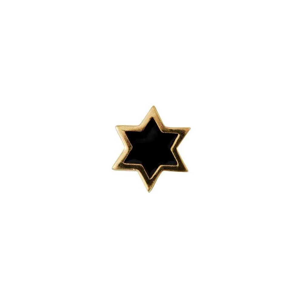 Design Letters - Black Enamel Star Charm gold