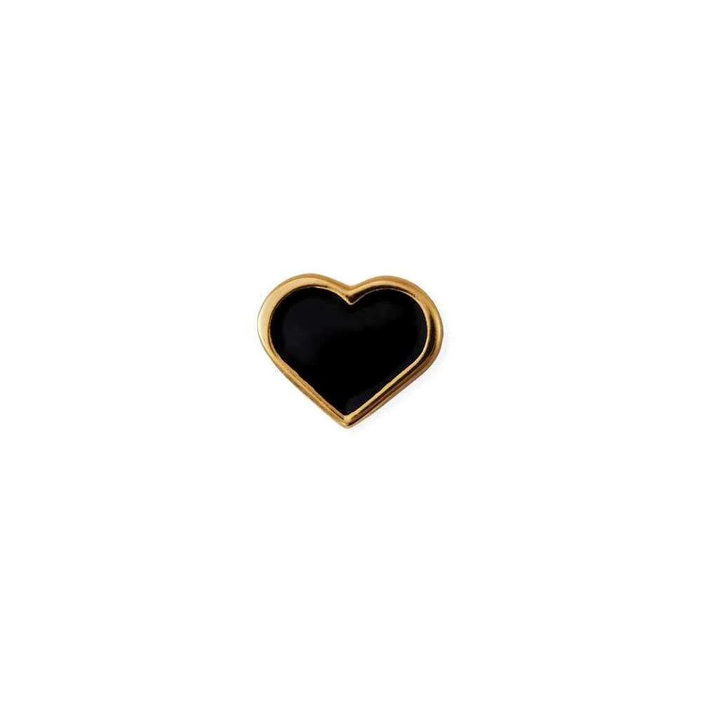 Design Letters - Black Enamel Heart Charm gold