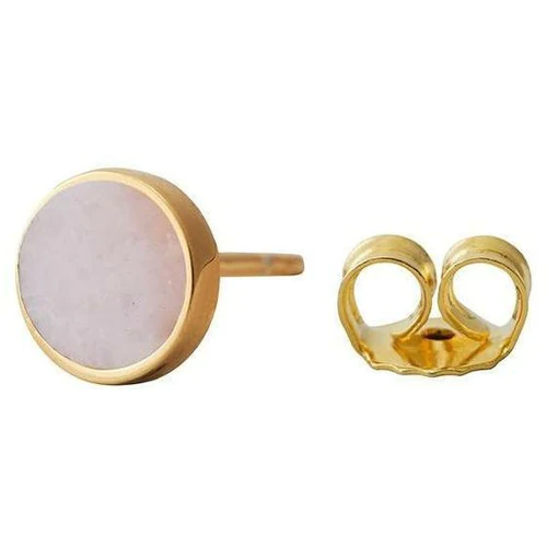 Design Letters - Opal pink Earring stud gold (single)