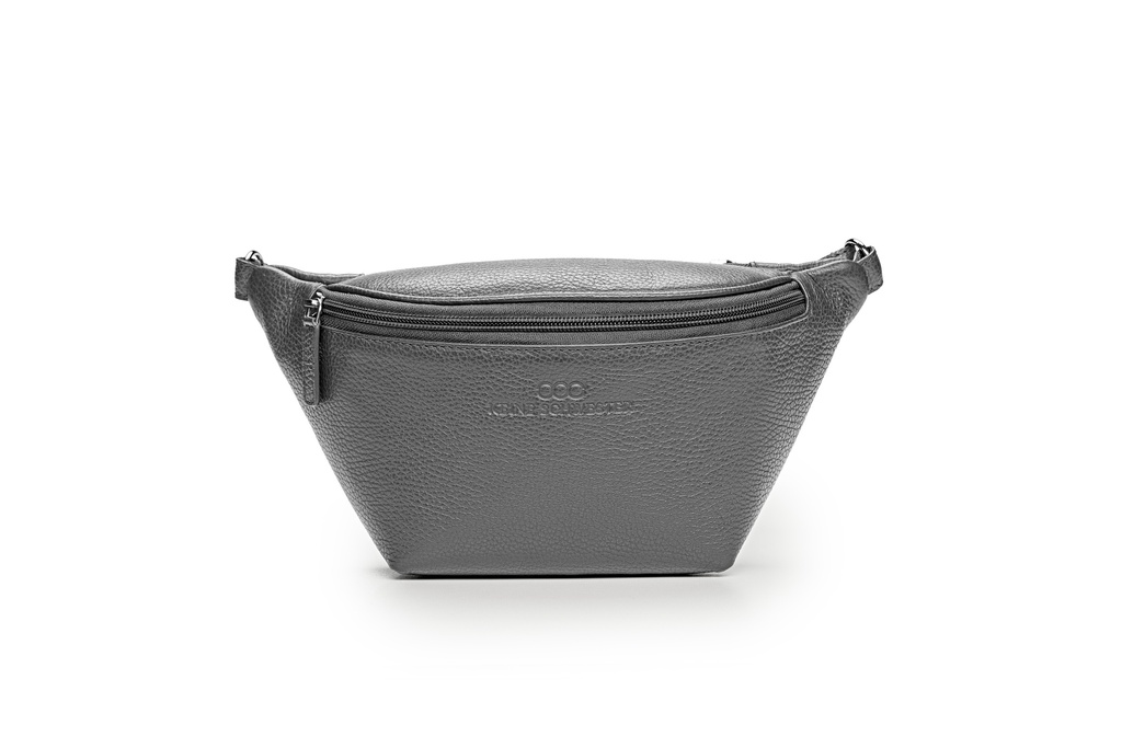 KIM Gürteltasche | dunkelgrau | silber | Weite 100-165 | genarbt