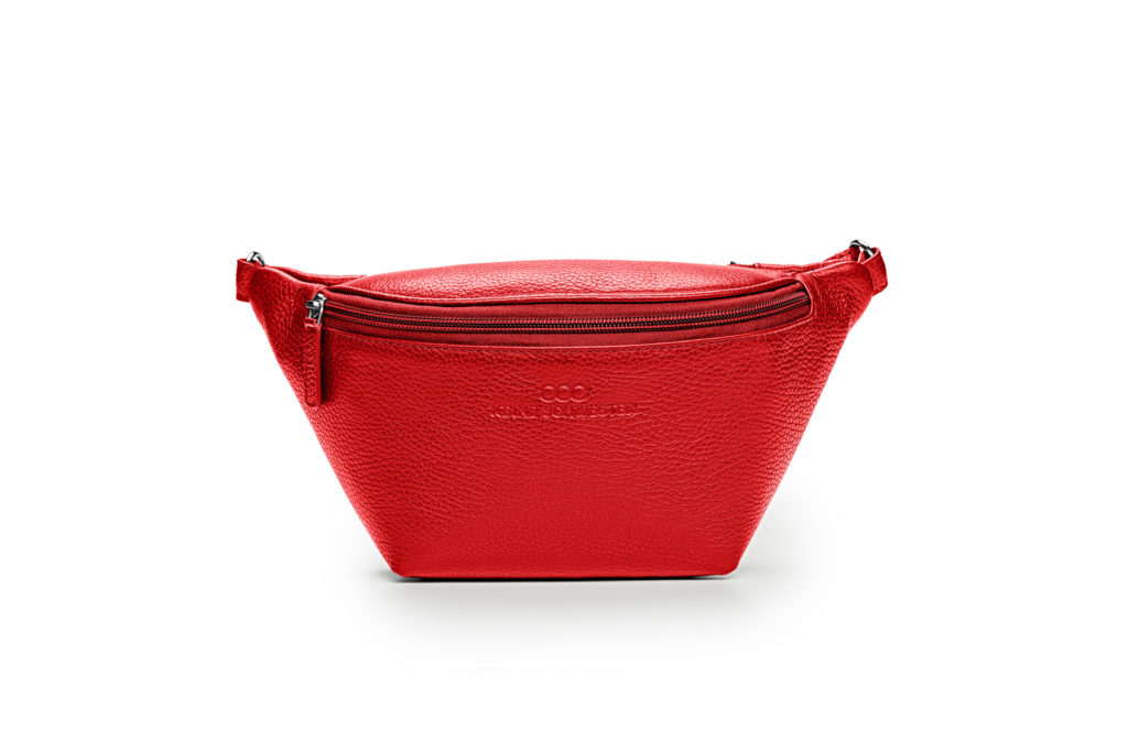 KIM Gürteltasche | rot | silber | Weite 100-165 | genarbt