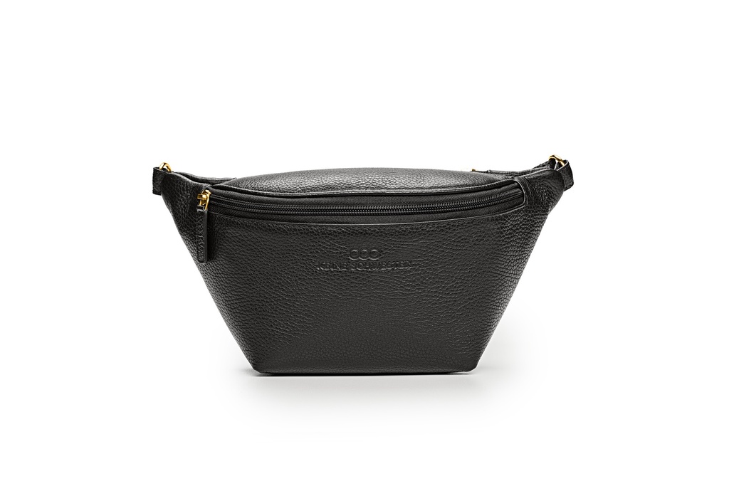 KIM Gürteltasche | schwarz | gold | Weite 100-165 | genarbt