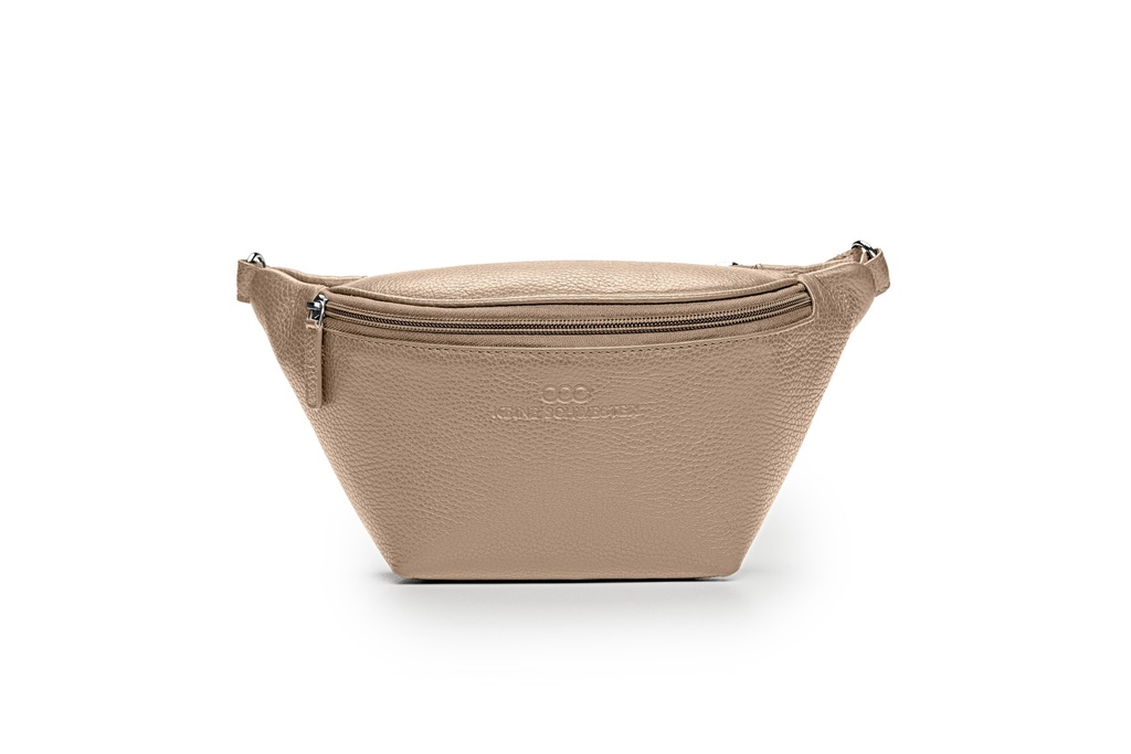 KIM Gürteltasche | taupe | silber | Weite 100-165 | genarbt