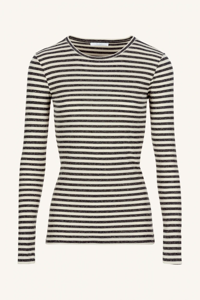 By Bar - basic ls stripe top - 018 chalk