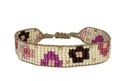 LeJu - handmade SANDY bracelet with flower prinz pattern in pink tones / Armband