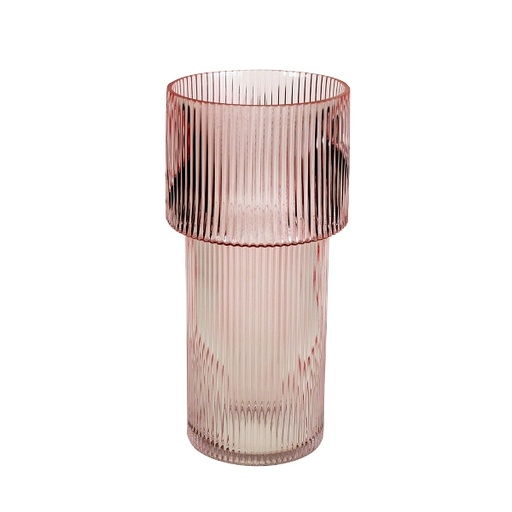 [51671] Werner Voss - Vase, rosa, Glas, 14,5x30,5 cm