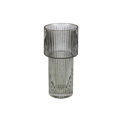 [51672] Werner Voss - Vase, grau, Glas, 11,5x25 cm