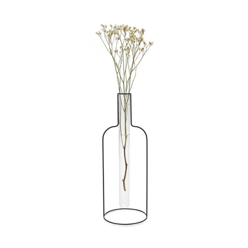 [27457] Balvi - Vase, Flasche Silhouette XL, schwarz, 34 cm