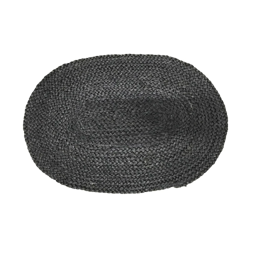 [DEPOZ3550] Limelight - Tischset Jute schwarz oval 50x35cm