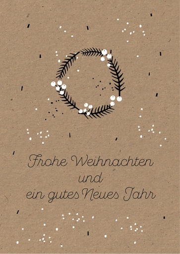 [DFX059] Nobis Design - Postkarte - Designfräulein - Frohe Weihnachten kleiner Kranz