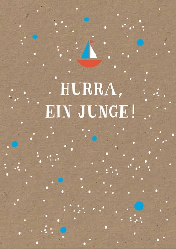 [DF016] Nobis Design - Postkarte - Designfräulein - Hurra, ein Junge