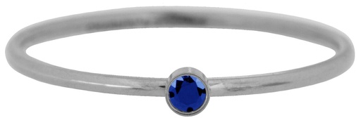 Charmins Ring - R788 - Birthstone Ring September Blue Sapphire Steel