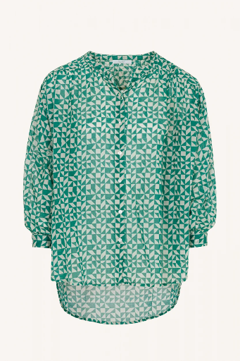 By Bar - Lucy Graphic Blouse - 433 Graphic Green