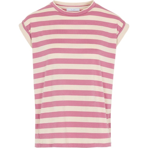 By bar - Thelma Big V Stripe Top - 244 raspberry